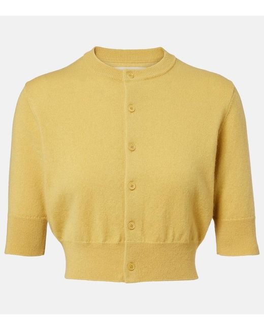 Extreme Cashmere Yellow N°474 Super Little Cashmere Cardigan