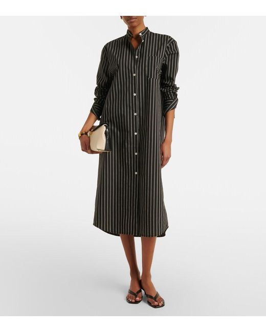 Totême  Black Striped Shirt Dress