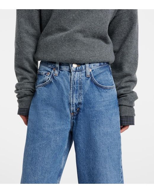 Agolde Blue Low Curve Wide-Leg Jeans