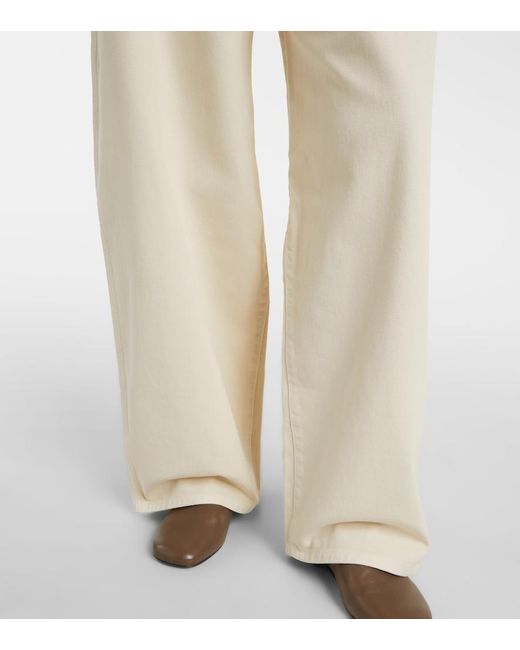 Lemaire White High-Rise Wide-Leg Jeans