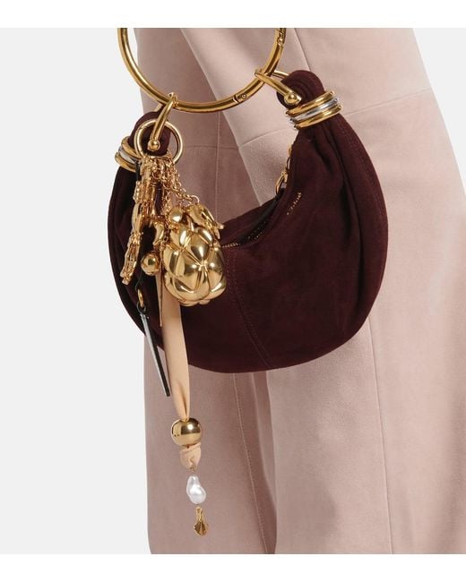 Chloe ギガパイナップルレザーバッグチャーム Chloé Giga Pineapple Leather Bag Charm in Metallic | Lyst
