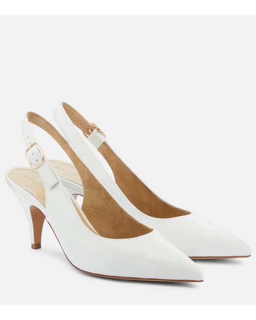 Khaite White River Leather Slingback Pumps