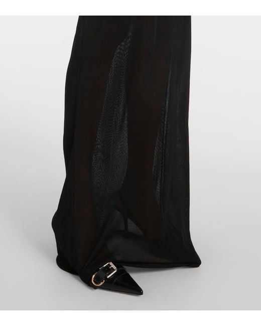 Vestido Largo De Punto A Rayas Signature, Mujer, Talla Jean Paul Gaultier de color Black