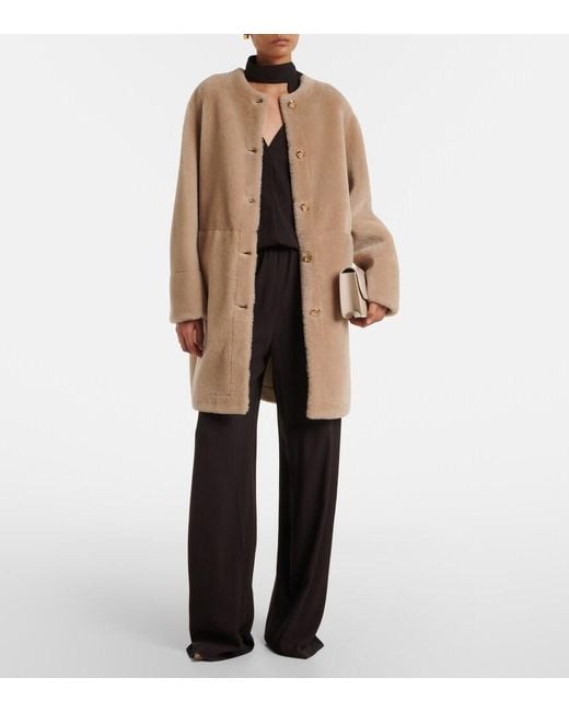 Agnona Natural Shearling Coat
