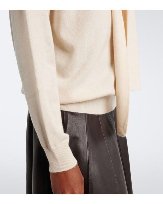 Jardin Des Orangers Natural Tie-Neck Wool And Cashmere Sweater