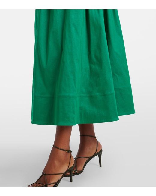 Rebecca Vallance Green Bailey Belted Pleated Midi Dress