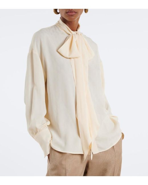 Etro Natural Jacquard Georgette Blouse