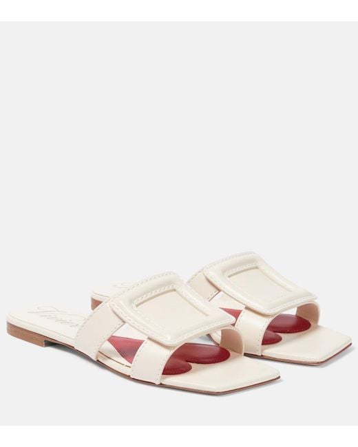 Roger Vivier Pink Buckle Leather Sandals