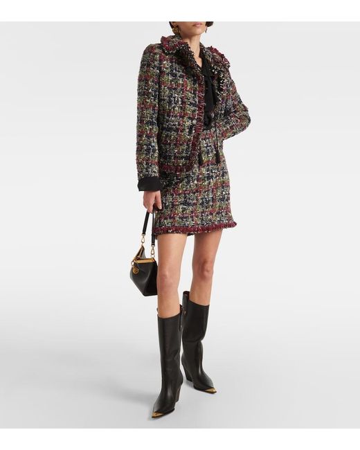 Etro Multicolor Wool-Blend Tweed Miniskirt