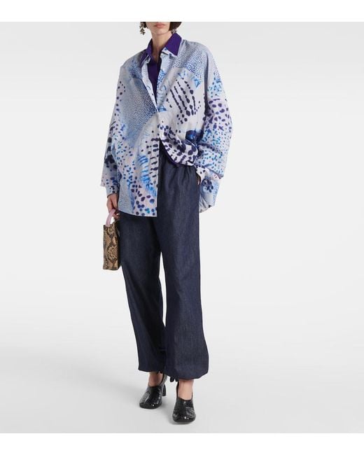 Dries Van Noten Blue Denim Straight Pants