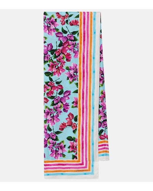 Dolce & Gabbana White Floral Scarf