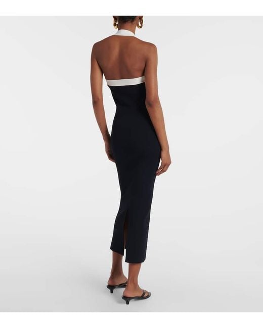 Veronica Beard Blue Christa Halterneck Midi Dress