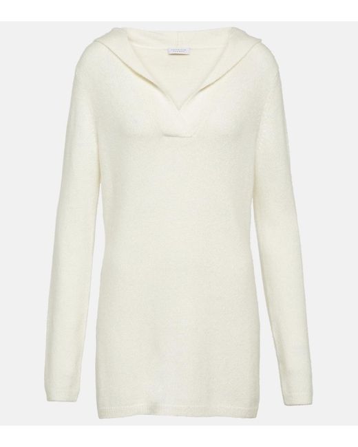 Gabriela Hearst White Lunn Cashmere And Silk Hoodie