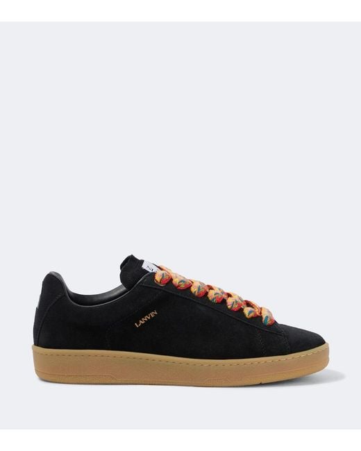 Lanvin Black Curb Lite Suede Sneakers for men