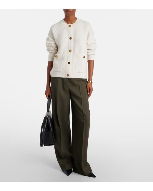 Totême White Wool And Cashmere-Blend Cardigan
