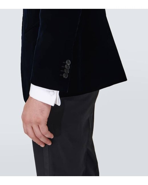 Veste De Smoking En Velours Giorgio Armani pour homme en coloris Blue