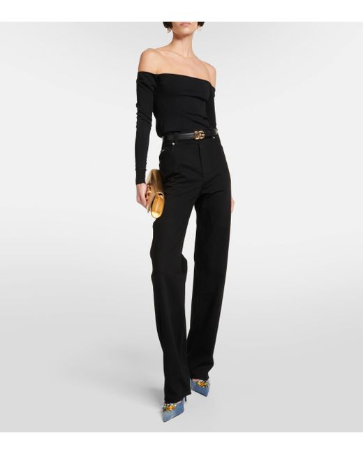 Dolce & Gabbana Black Off-shoulder Top