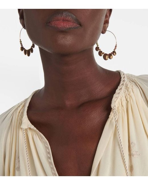 Pendientes de aro Adriel con cuentas Isabel Marant de color White
