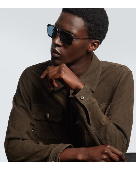 Zegna Blue Square Sunglasses for men