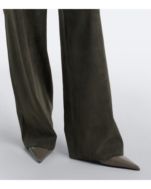 Stouls Gray Mytheo Suede Wide-Leg Pants
