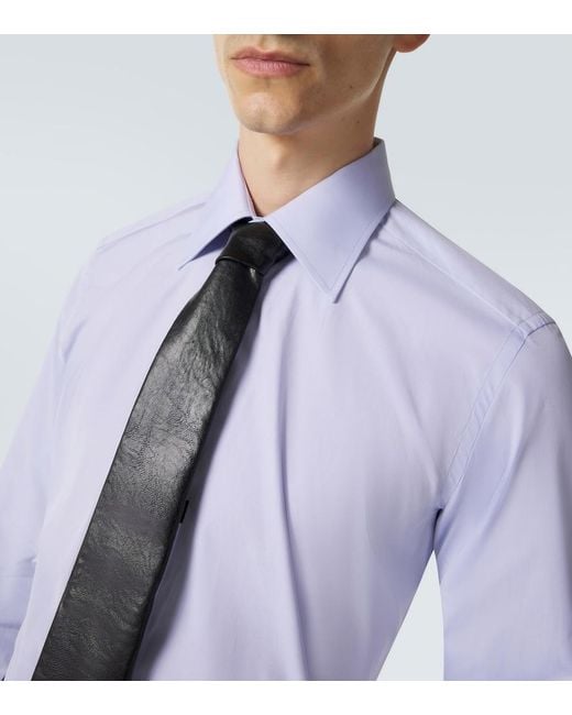 Tom Ford Blue Cotton Poplin Shirt for men
