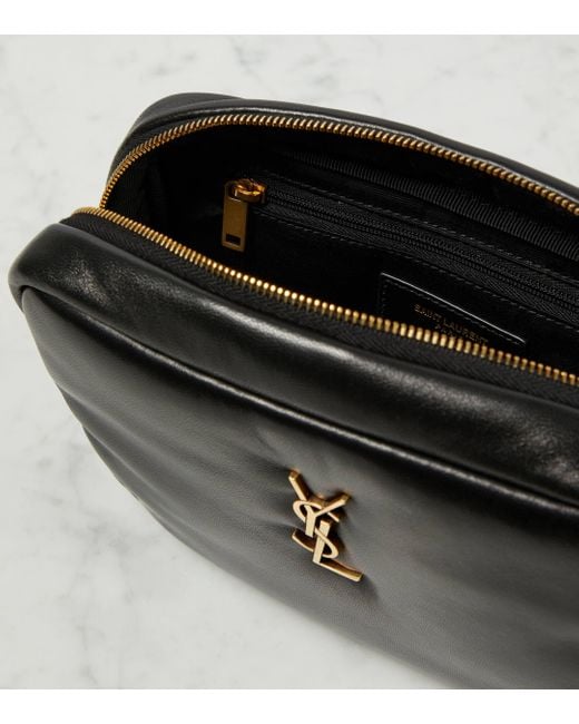 Saint Laurent Black Quilted Leather Makeup Bag