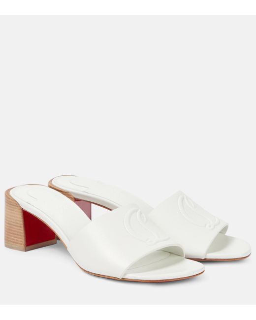 Christian Louboutin White So Cl Leather Mules
