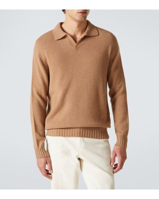 Thom Sweeney Polopullover Aus Kaschmir in Brown für Herren