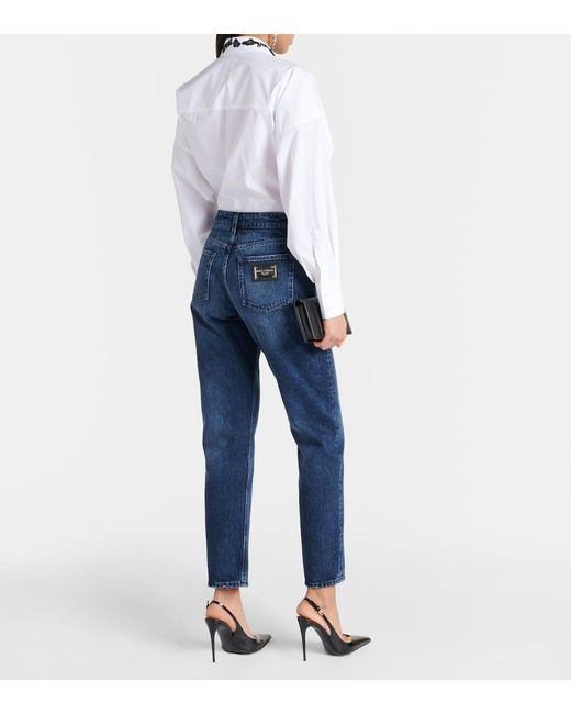 Dolce & Gabbana Blue High-Rise Straight Jeans