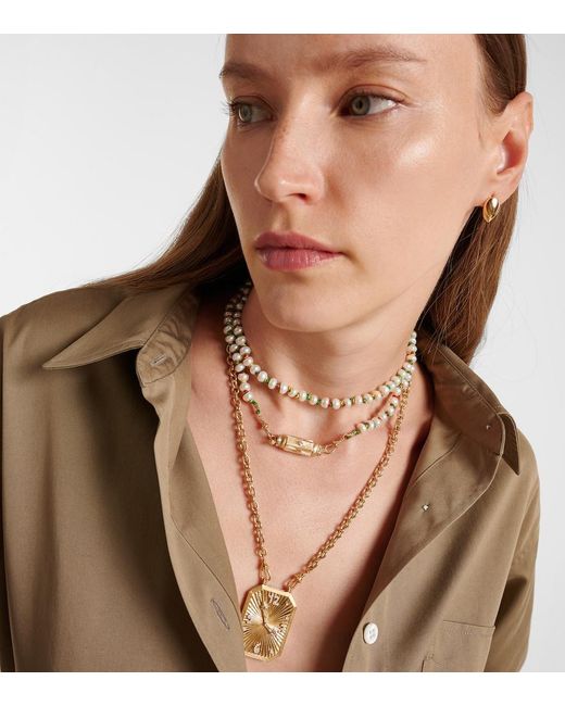 Marie Lichtenberg White Thinking Of You 18Kt Pendant Necklace With Diamonds