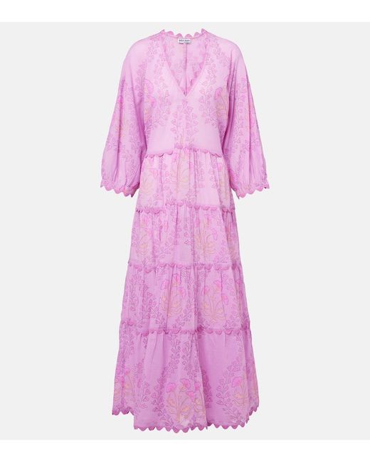 Juliet Dunn Pink Bedrucktes Maxikleid Aus Baumwolle