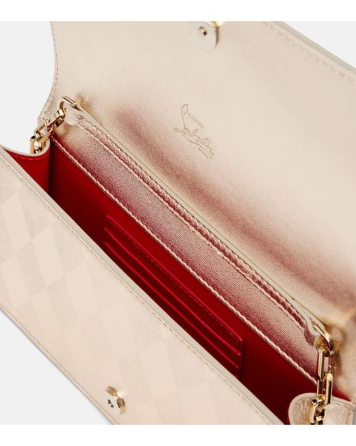 Christian Louboutin Natural Clutch Bettina Aus Metallic-Leder
