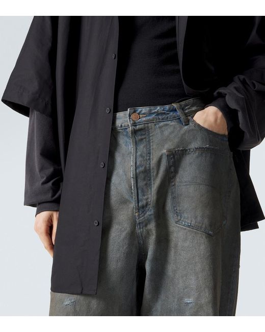 Balenciaga Gray Distressed Jeans for men