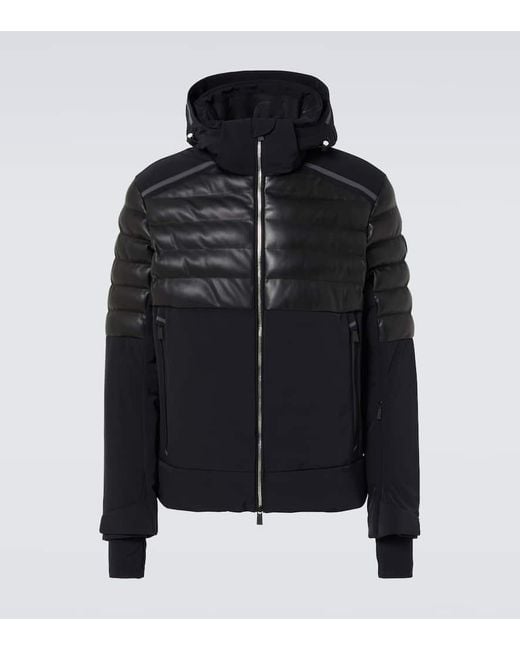 Toni Sailer Skijacke Lorenz Mit Lederimitat in Black für Herren