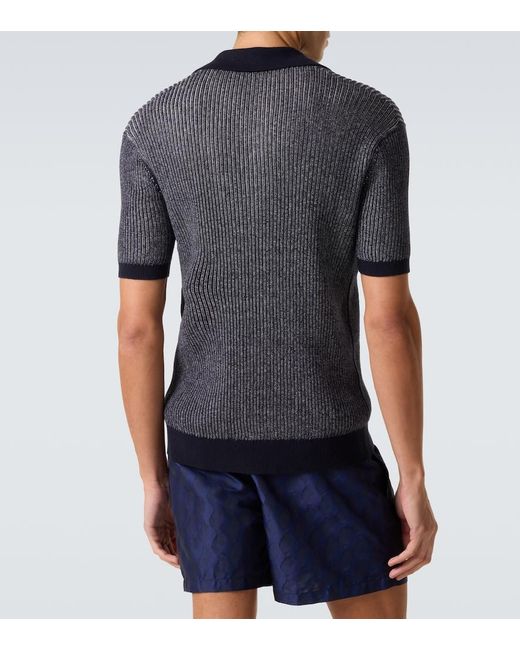 Frescobol Carioca Gray Rino Cotton And Cashmere Polo Shirt for men