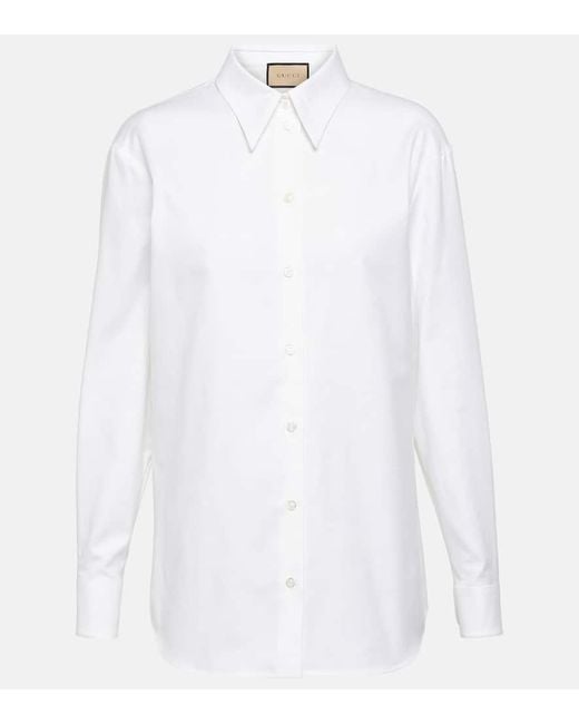 Gucci White Cotton Poplin Shirt