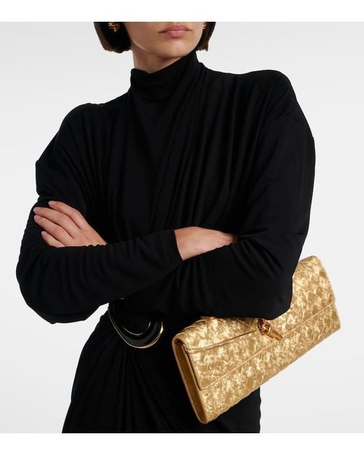 Bottega Veneta Clutch Andiamo Aus Metallic-Leder