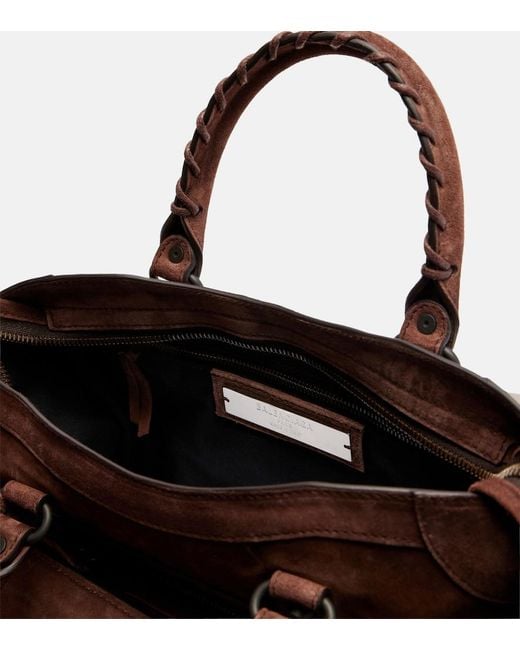 Balenciaga Brown Le City Small Suede Top-Handle Bag