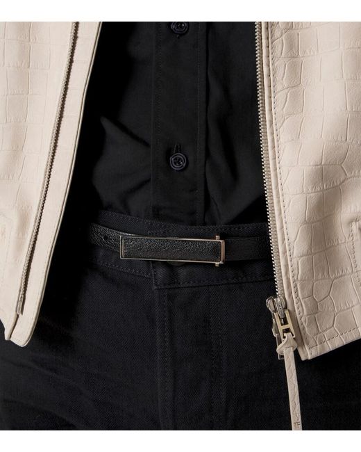 Tom Ford Black Leather Belt for men