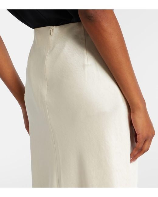 Vince White Satin Maxi Skirt