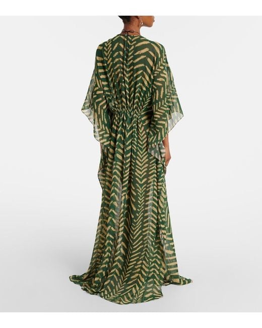 Johanna Ortiz Green Printed Kaftan
