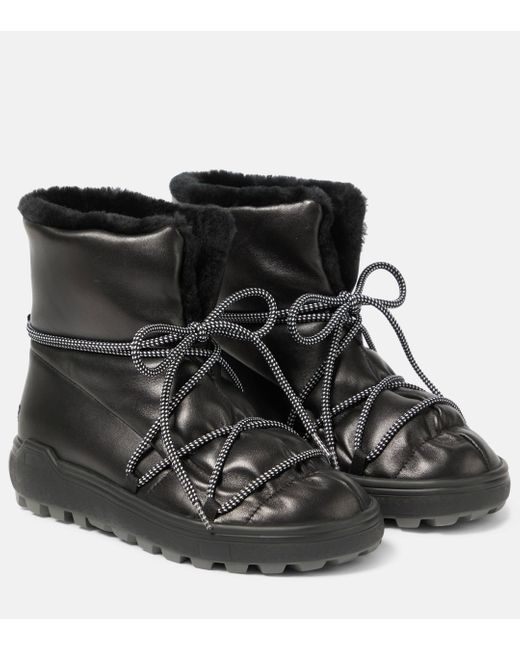 Bogner Black Chamonix Leather Ankle Boots