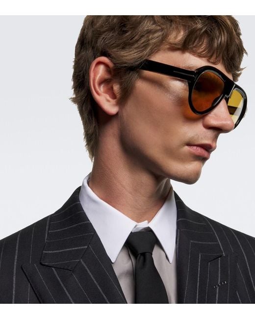 Tom Ford Brown Icon Aviator Sunglasses for men