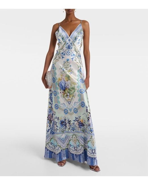 Camilla Blue My Homespun Heart Silk Slip Dress