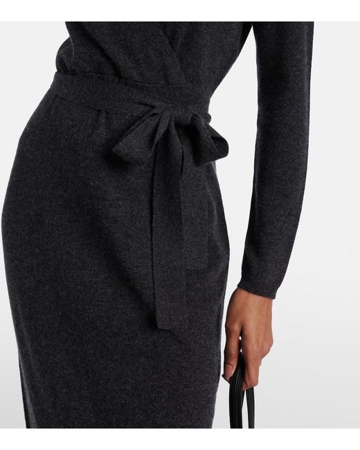 Jardin Des Orangers Black Wool And Cashmere Wrap Dress