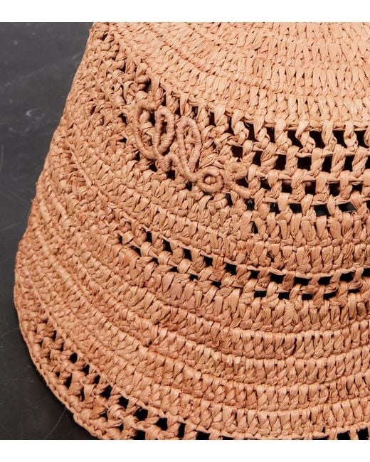 Chloé Brown Sunset Raffia Bucket Hat