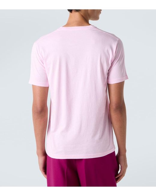 Tom Ford Pink Cotton And Silk Jersey T-Shirt for men