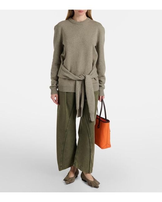 J.W. Anderson Brown Ruffled Suede Ballerina Flats