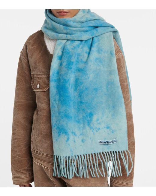 Acne Blue Wool Scarf