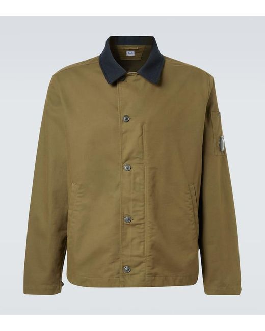 C P Company Green Lens Cotton-Blend Overshirt for men